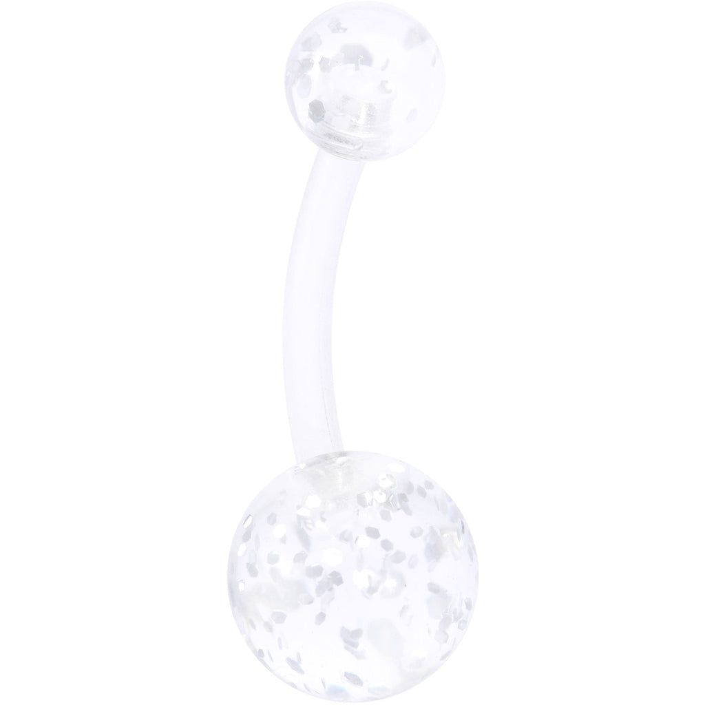 White Faux Opal Clear Gem Rose Gold Tone Aurora Belly Ring Set of 4