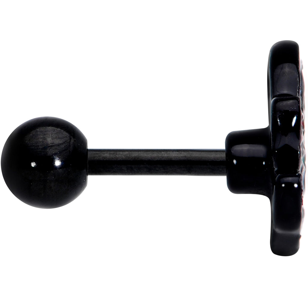 16G 1/4 Black Watermelon Sloth Cartilage Tragus Earring