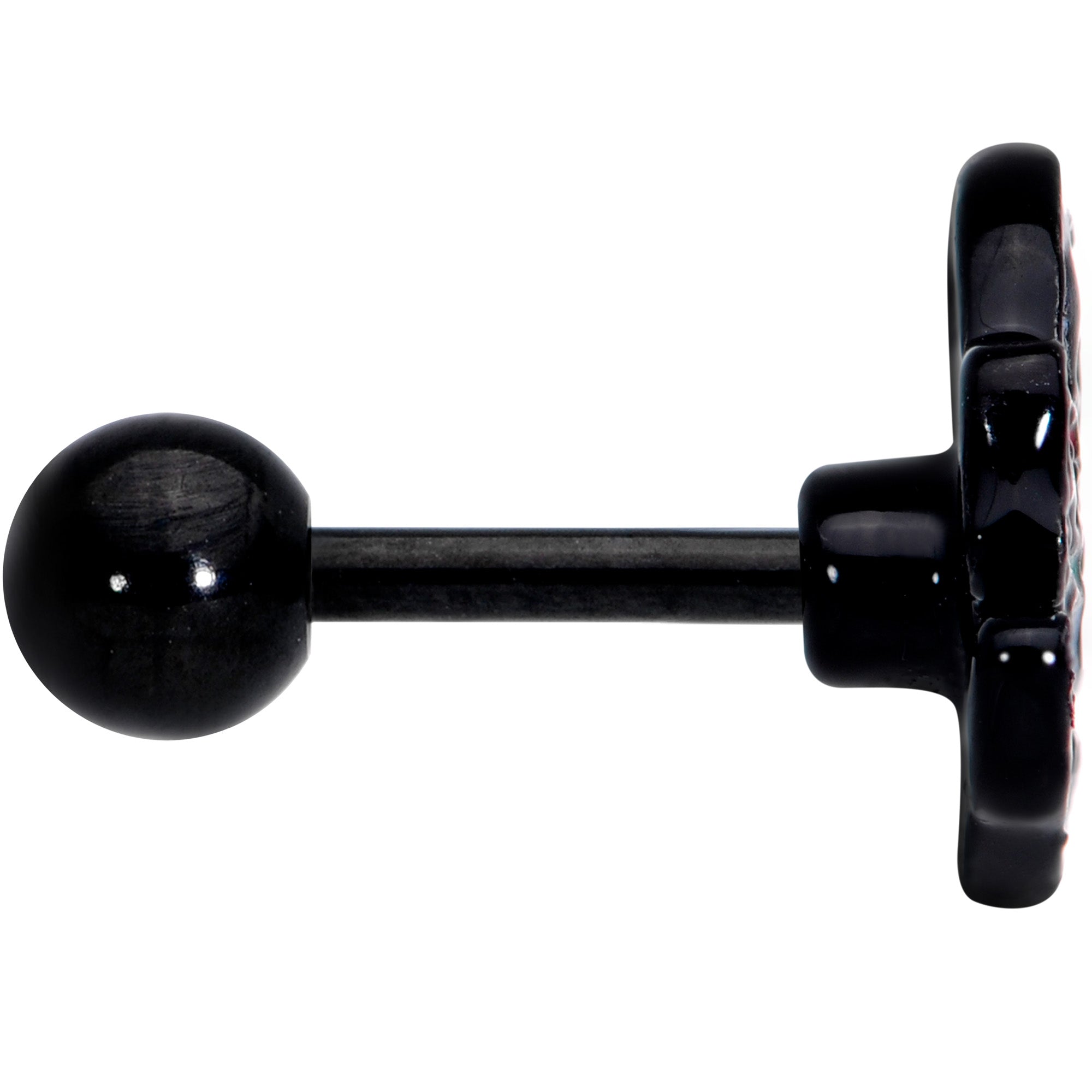 16G 1/4 Black Watermelon Sloth Cartilage Tragus Earring