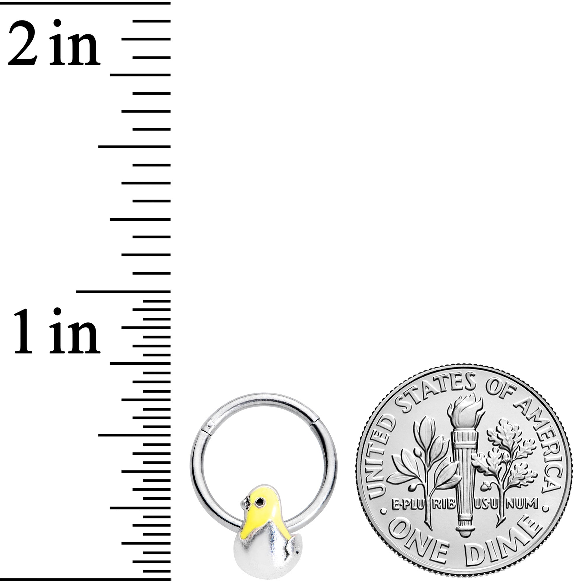 16G 3/8 Hatching Easter Chick Hinged Segment Ring
