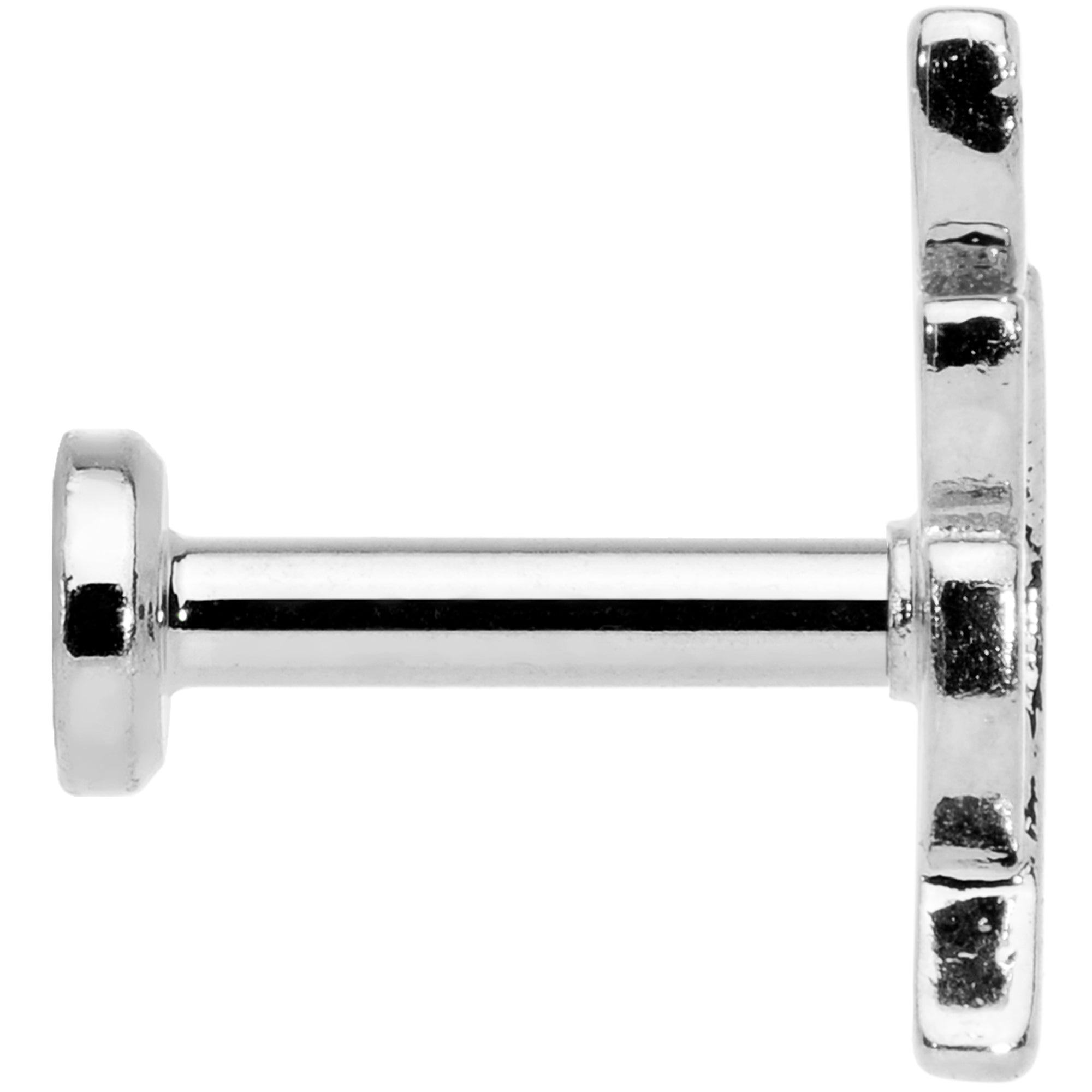 16G 1/4 Clear CZ Gem Leaf Internally Threaded Labret Tragus