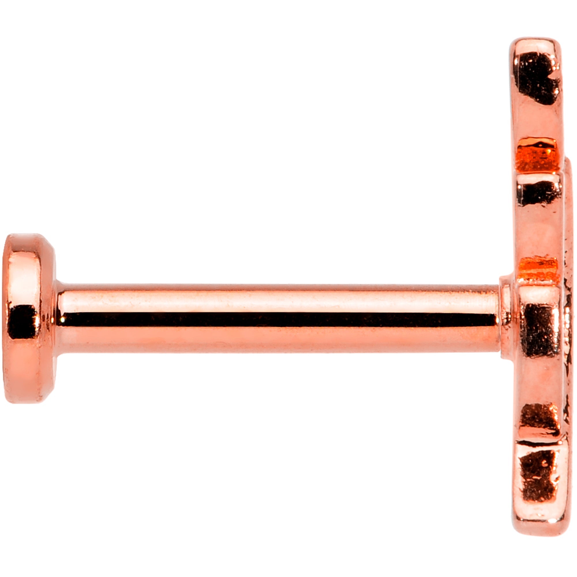 16G 5/16 Color CZ Gem Rose Gold Tone Leaf Internal Thread Labret