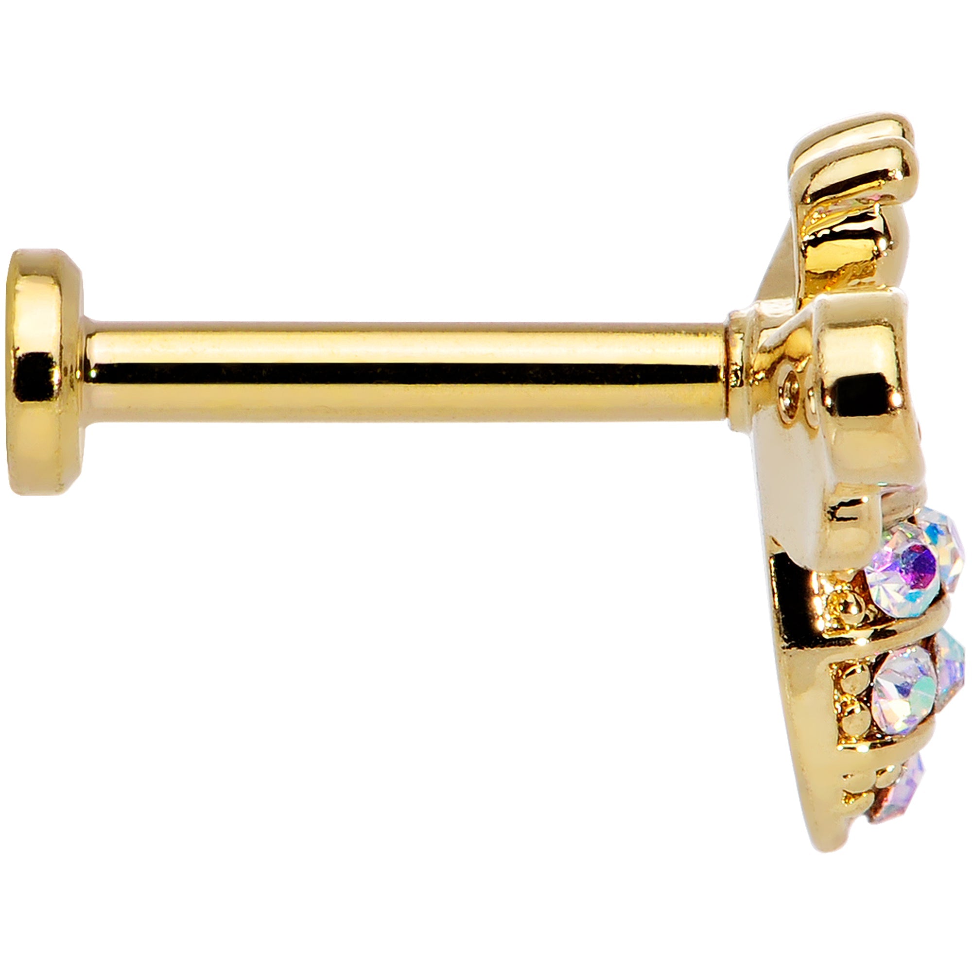16G 5/16 Aurora CZ Gem Gold Hue Beauty Bee Internal Thread Labret