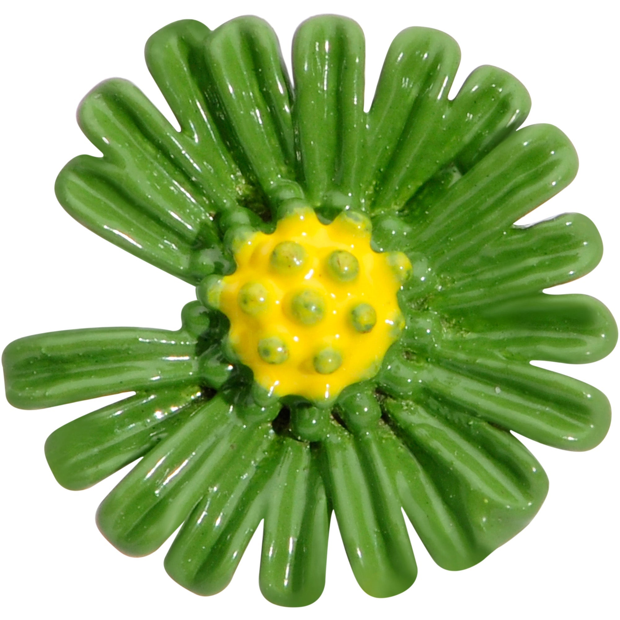 16G 5/16 Green Daisy Flower Labret Monroe Tragus