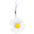 White Daisy Flower Belly Ring