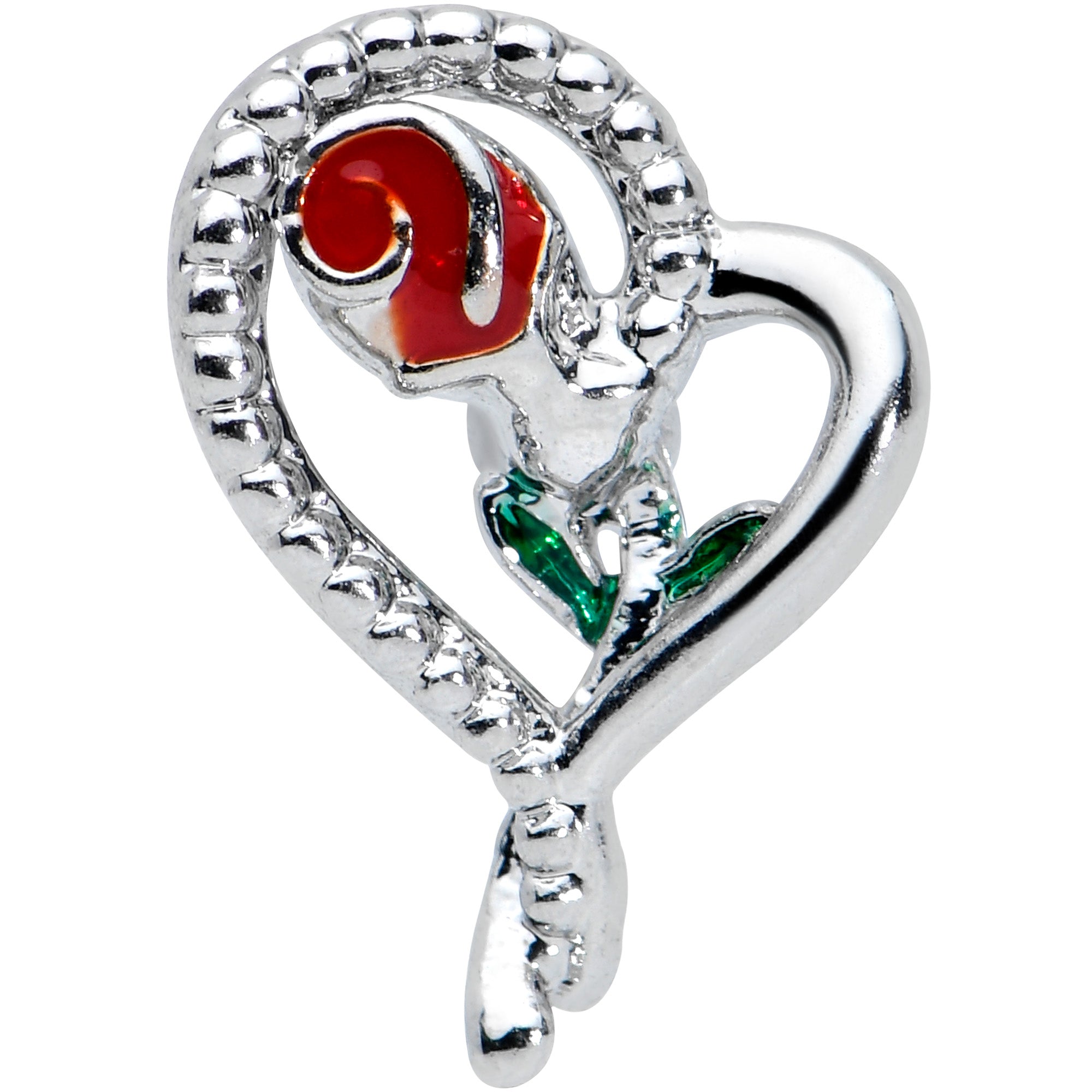 16G 5/16 Open Heart Rose Valentines Day Labret Monroe Tragus