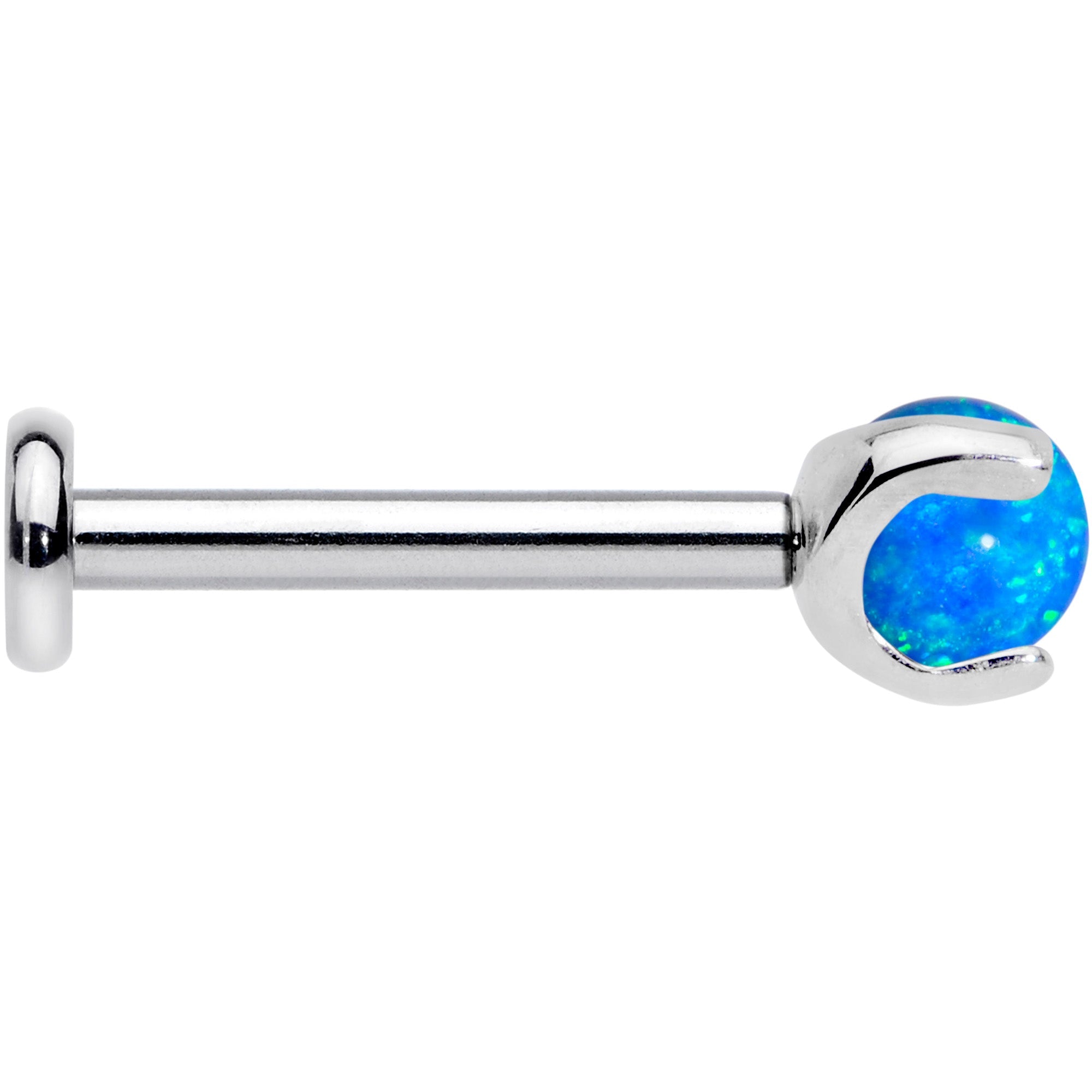 16G 5/16 Blue Synth Opal ASTM F-136 Implant Grade Titanium Internal Thread Labret