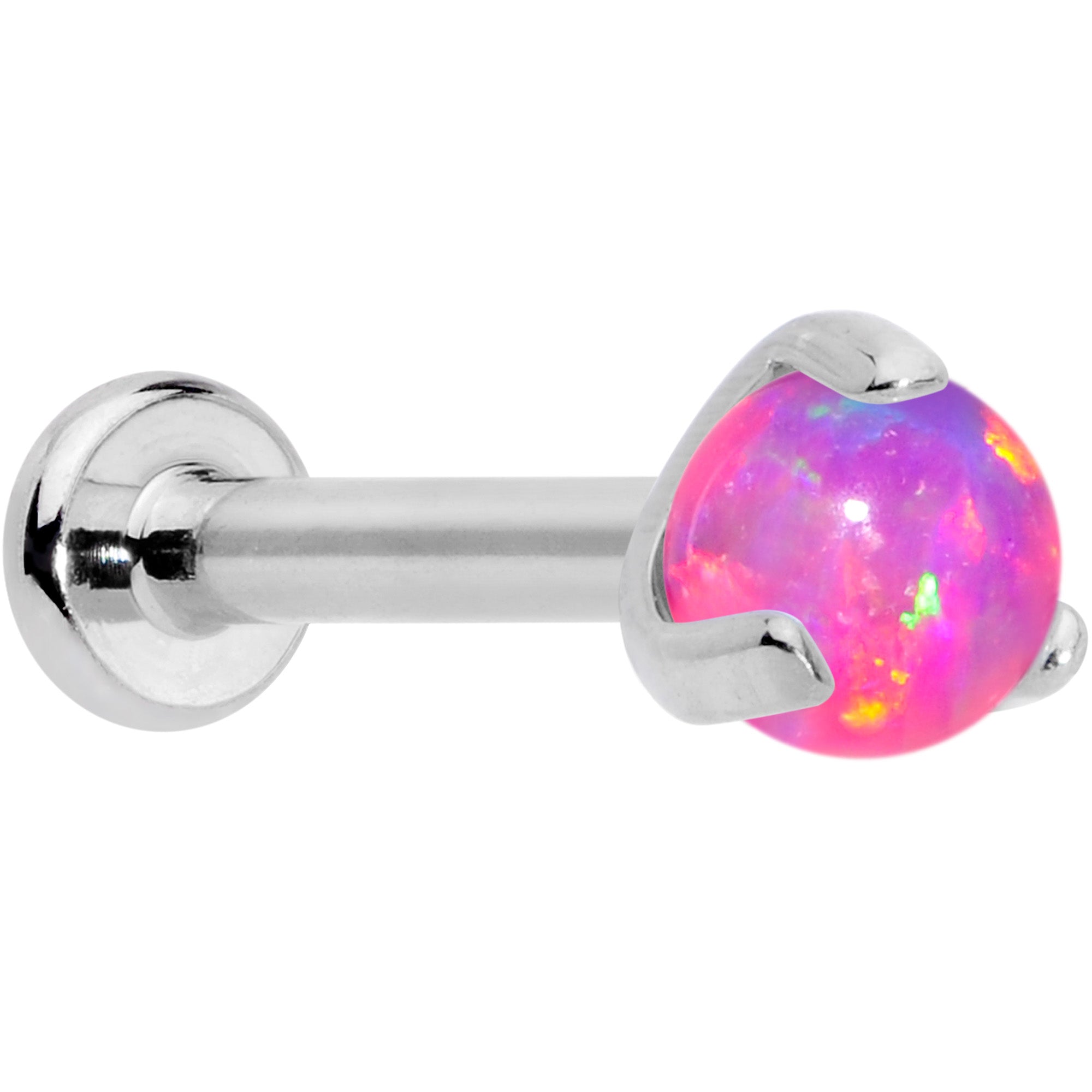 16G 5/16 Pink Synth Opal ASTM F-136 Implant Grade Titanium Internal Thread Labret