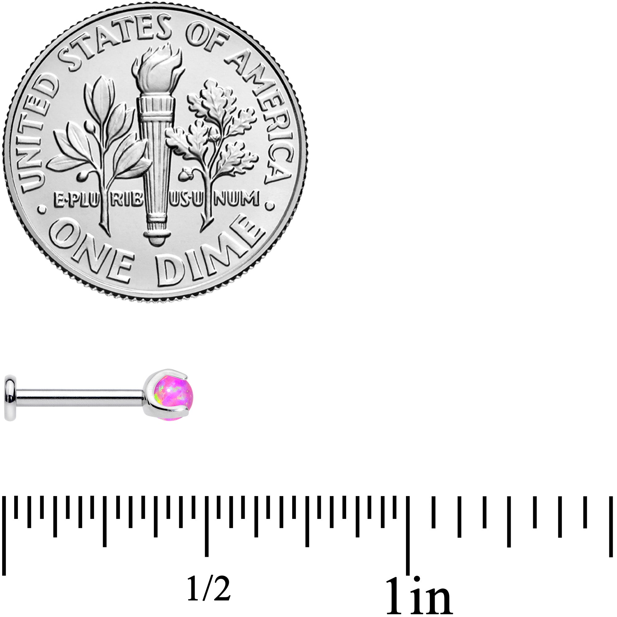 16G 5/16 Pink Synth Opal ASTM F-136 Implant Grade Titanium Internal Thread Labret