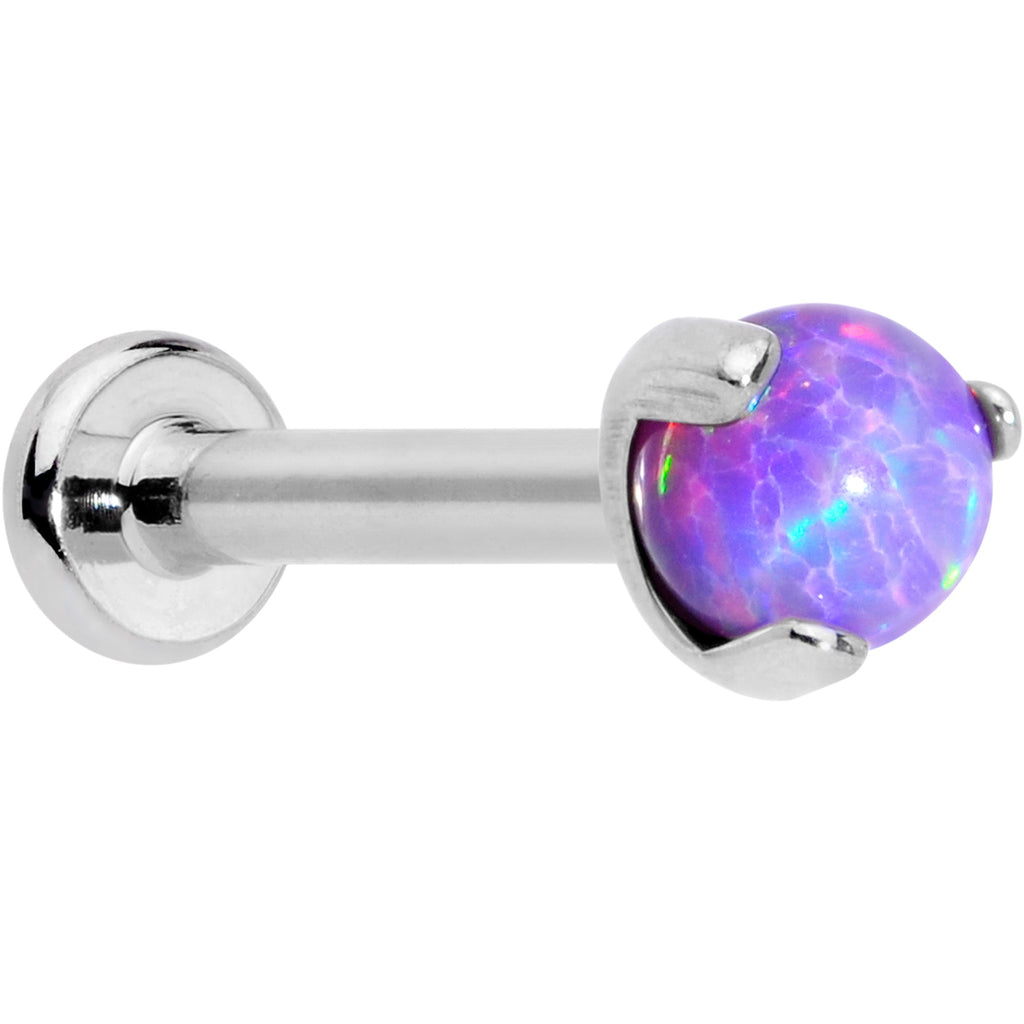 16G 5/16 Purple Synth Opal ASTM F-136 Implant Grade Titanium Internal Thread Labret