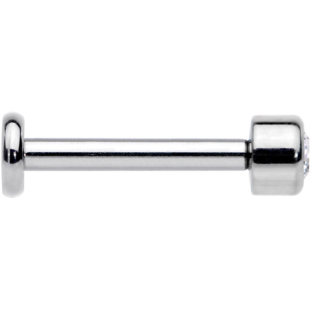 16G 5/16 Clear Gem Grade 23 Titanium Internally Threaded Labret