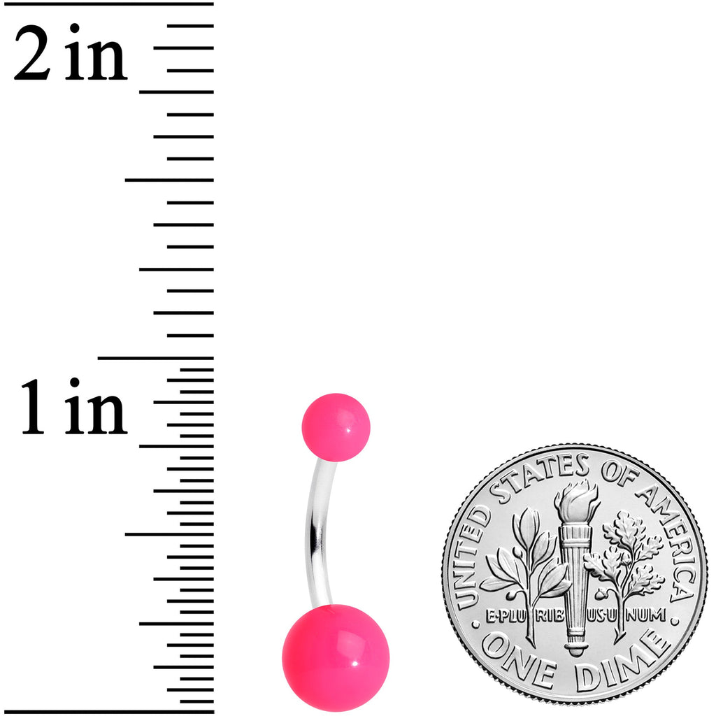 Grade 23 Titanium Hot Pink Ball End Belly Ring