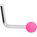 20G 7mm Pink Matte 2mm L Shaped Nose Ring