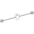 14G Happy Ghost Halloween Industrial Barbell 38mm