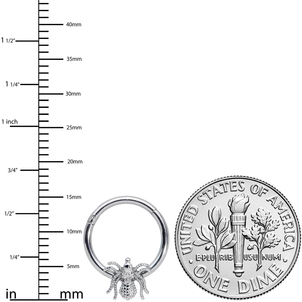16G 3/8 Creepy Insect Halloween Hinged Segment Ring