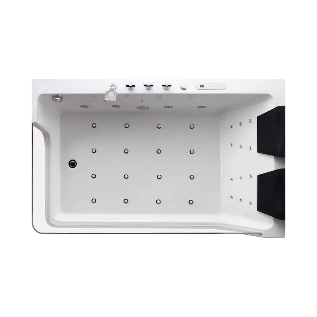 Nuvia Solstice 71-Inch Luxury 2-Person Acrylic Whirlpool Tub With LED Lights Jets And Faucet (SAK69173)