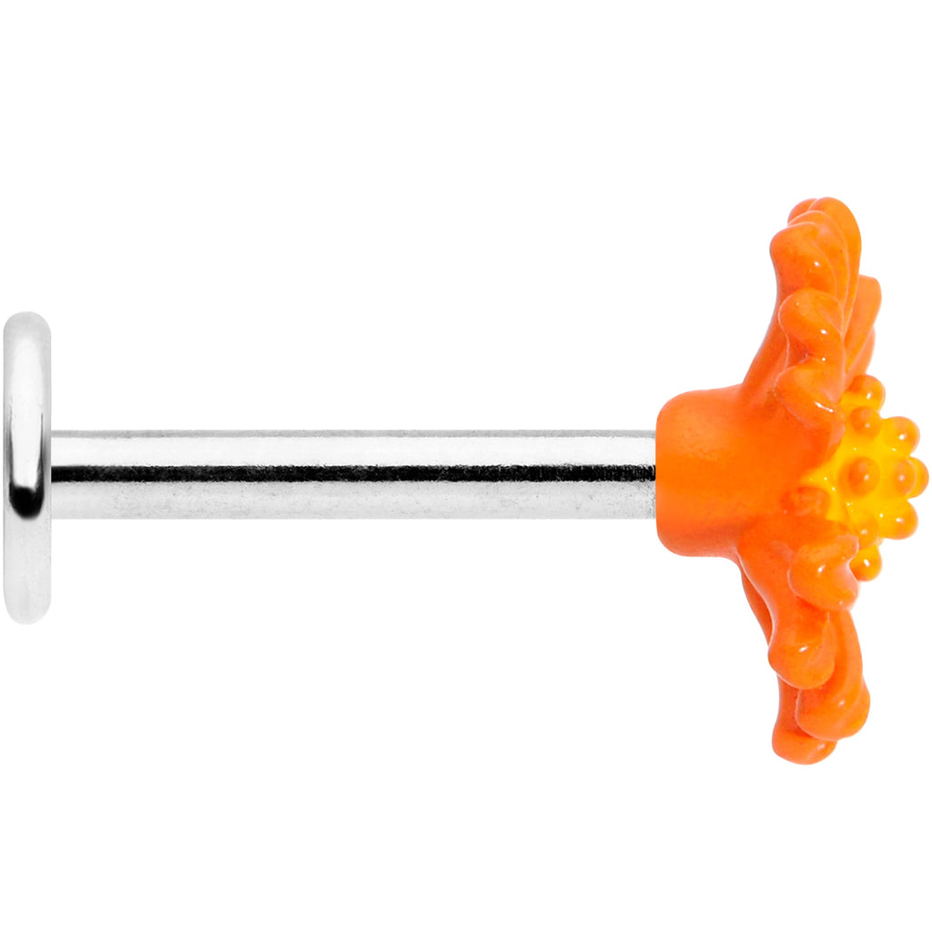 16G 5/16 Orange Daisy Flower Labret Monroe Tragus