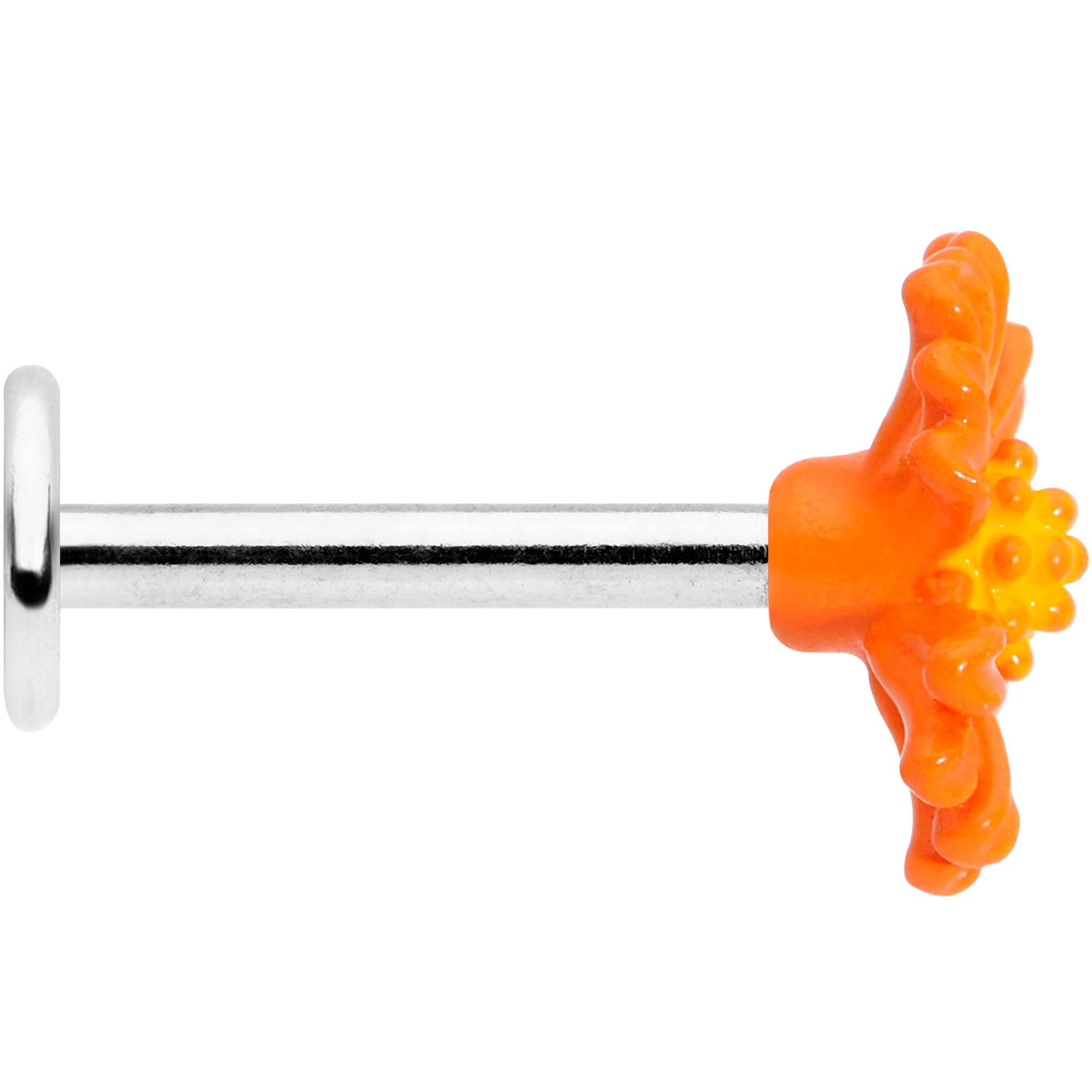 16G 5/16 Orange Daisy Flower Labret Monroe Tragus