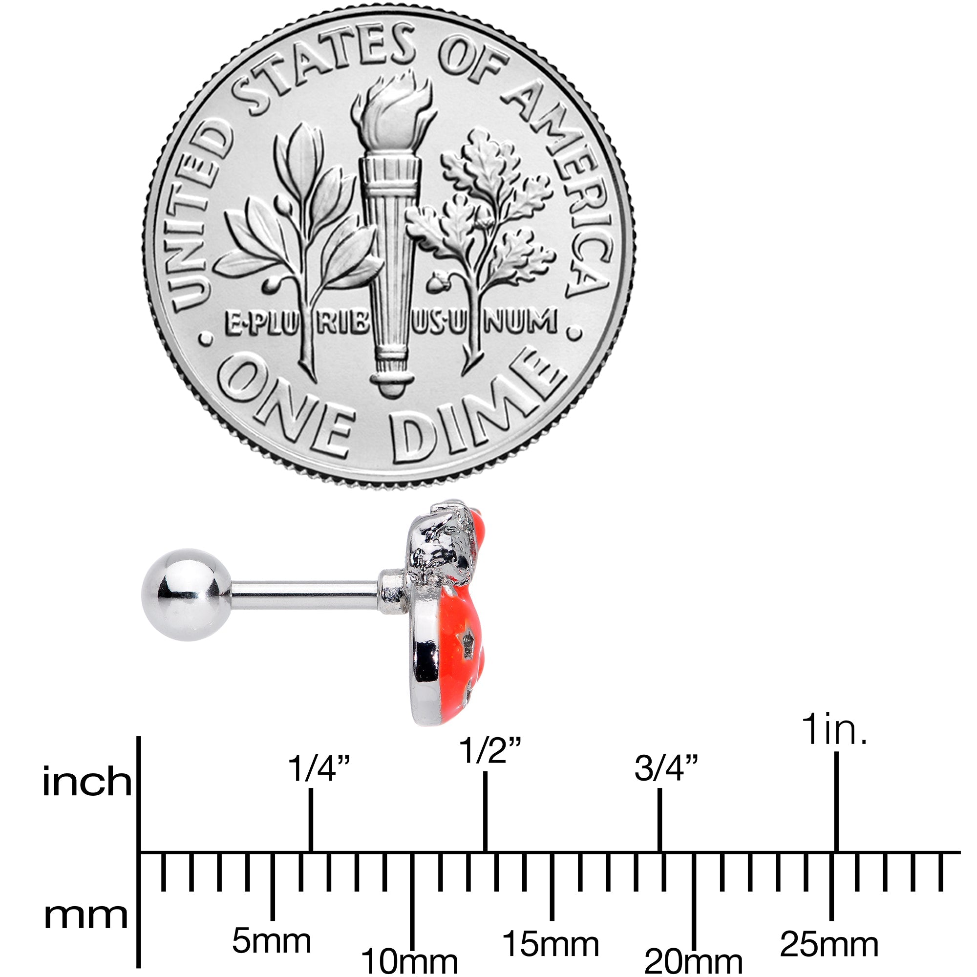 16G 1/4 Cat Pumpkin Halloween Cartilage Tragus