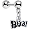 16G 1/4 Clear Gem Boo Halloween Dangle Cartilage Tragus Earring