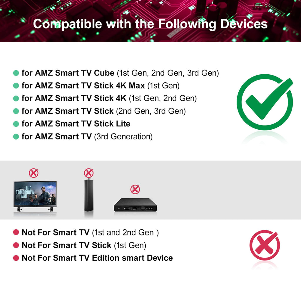 Amazon Fire TV Stick Remote Control - Compatible with 2nd Gen 3rd Gen Lite 4K Max Cube HD