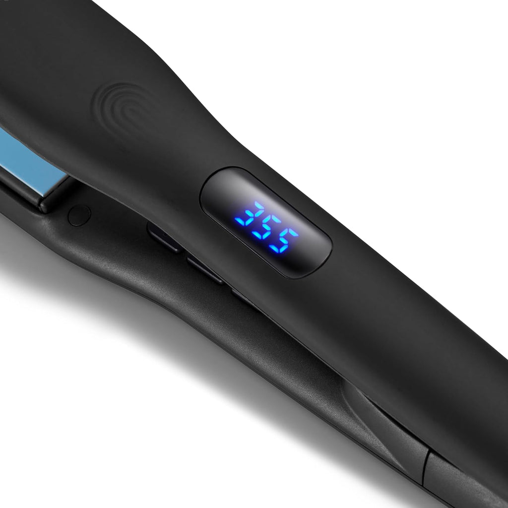 BIO IONIC Onepass Styling Flat Iron with NanoIonic & Moisturizing Heat Technology, Hydrated and Frizz-Free Hair, Ceramic Hair Straightener with Silicone Strip for Gentle OnePass Styling