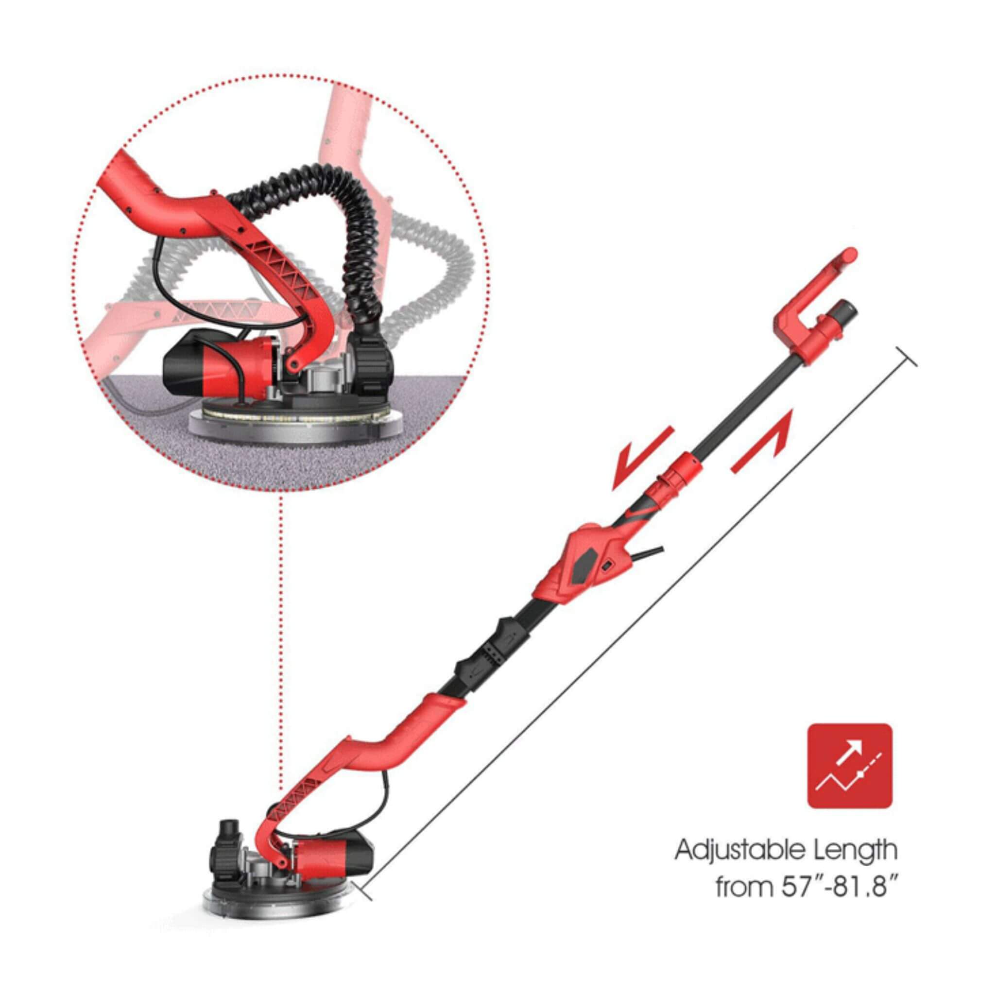 Heavy-Duty 710W Drywall Ceiling Pole Sander Vacuum Tool (SAK93935)