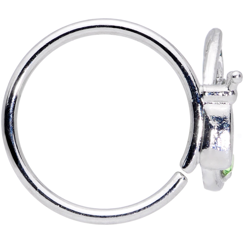 20G 5/16 Green Gem Lacy Butterfly Nose Hoop
