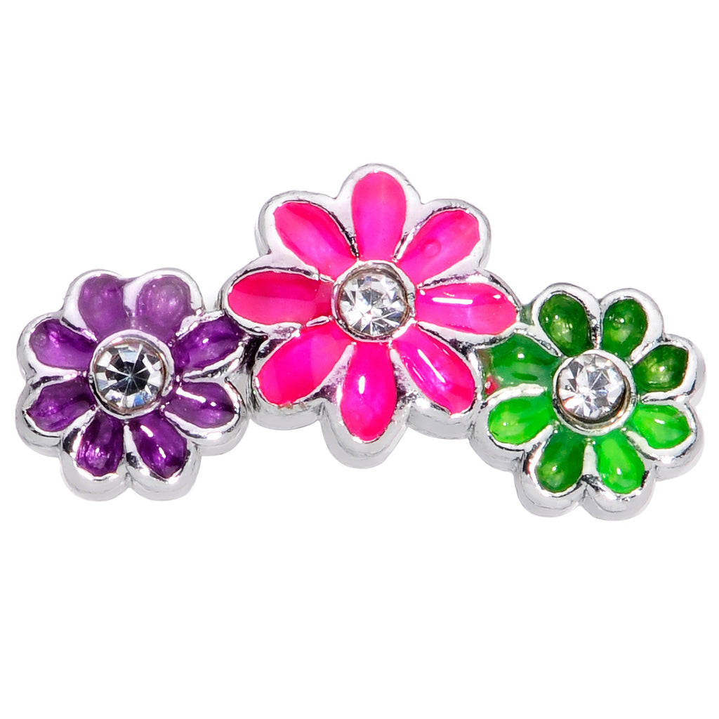16G 5/16 Clear Gem Triple Flower Garland Labret Monroe Tragus