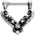 16G 3/8 Clear Gem Scrollwork Cartilage Clicker