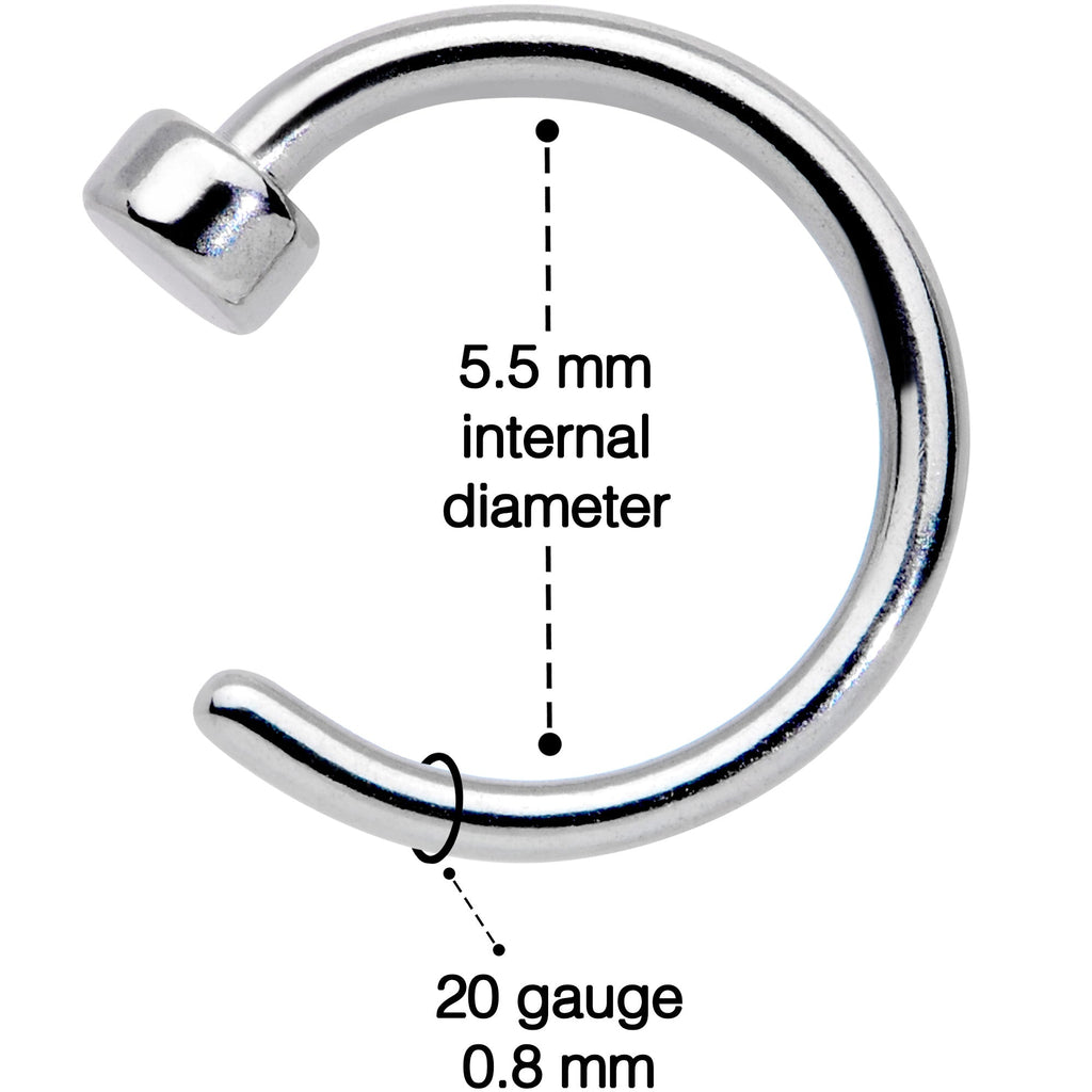 20G 1/4 Simple Disc Nose Hoop