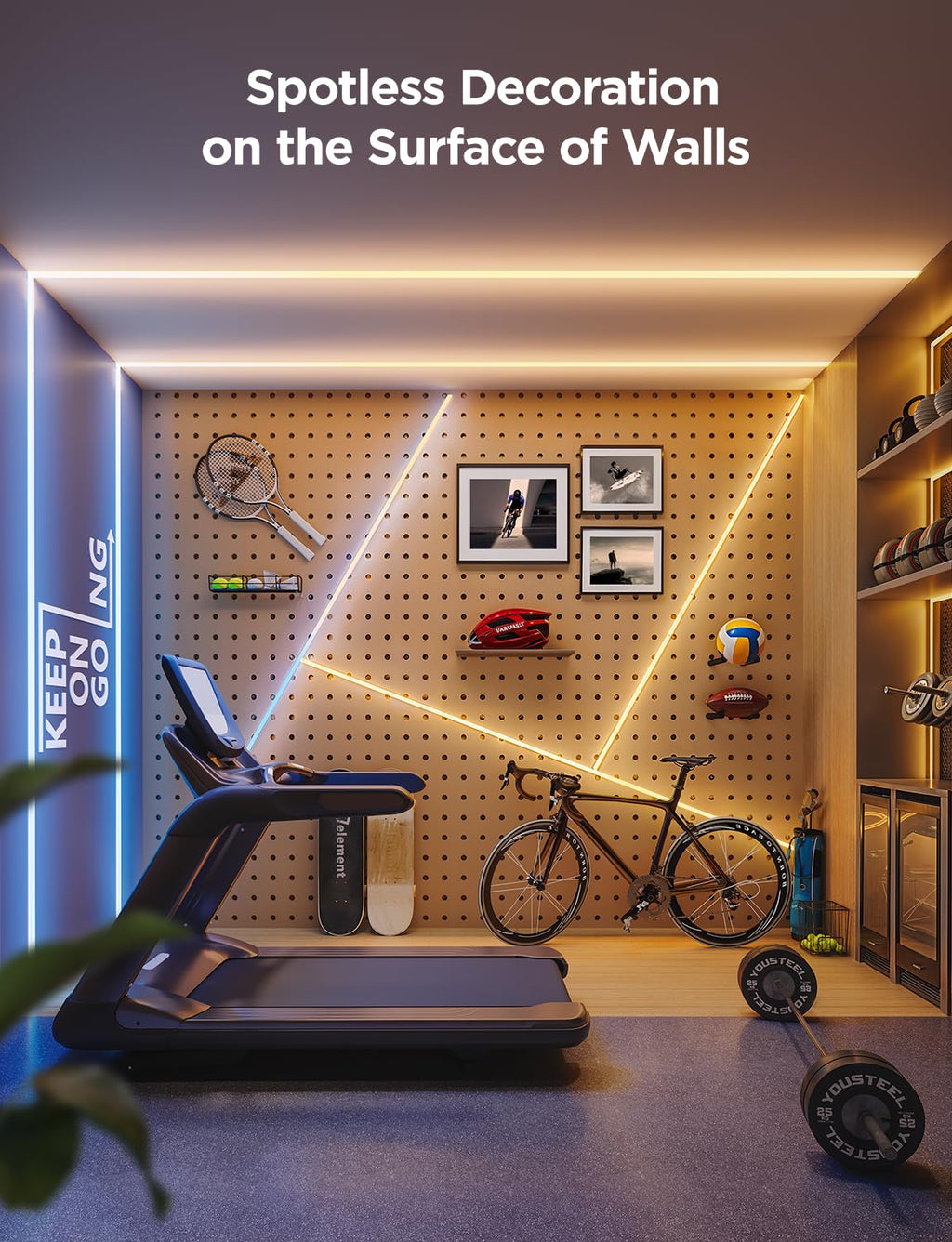 Govee COB LED Strip Light Pro, LED Lights for Bedroom Compatible with Alexa, Google Assistant and Matter, RGBICW Light with Warm White, Smart Strip Light, LED Lights for Bedroom, Color Changing, 9.8ft