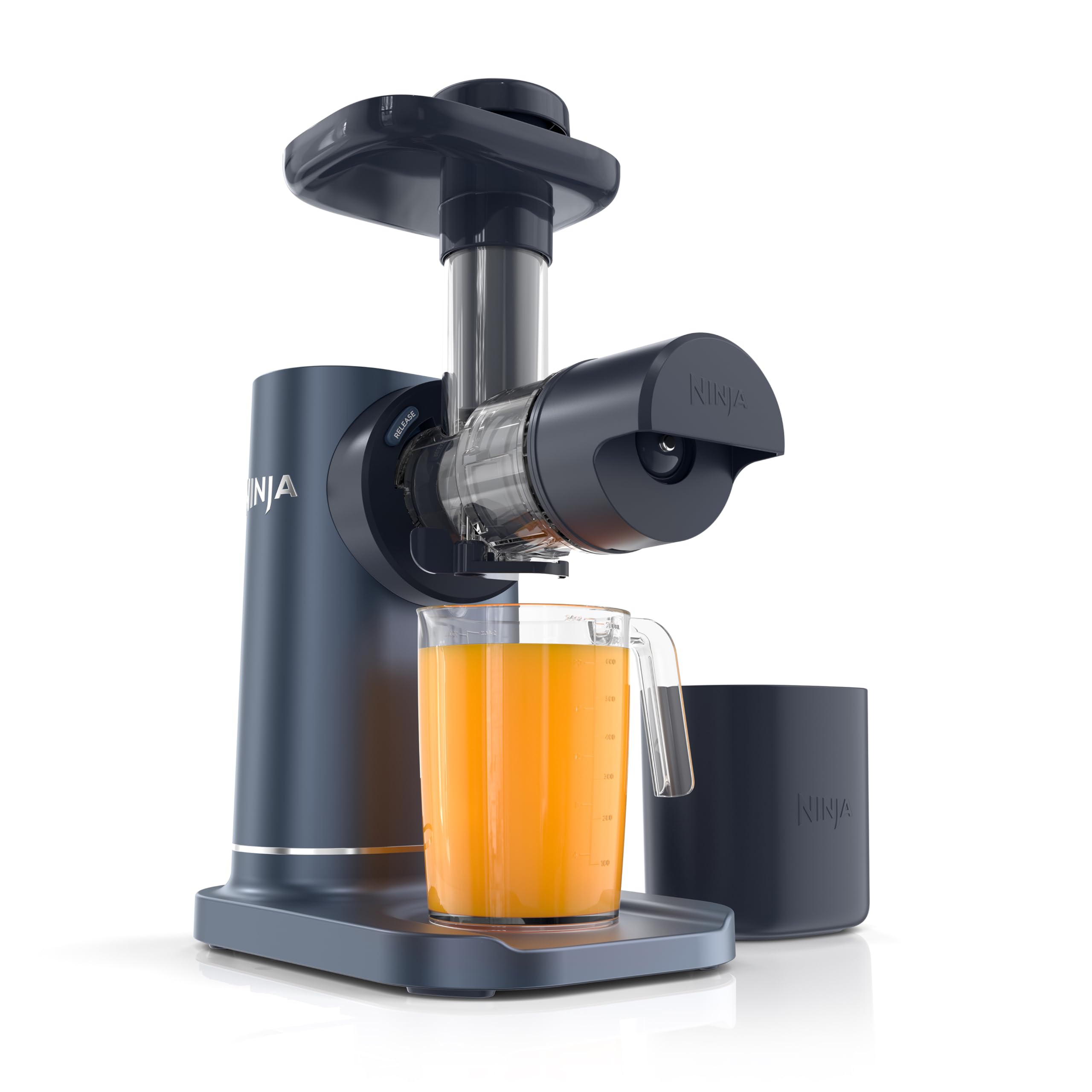 Ninja NeverClog Cold Press Juicer | Powerful Electric Slow Masticating Juicer with Pulp Control | XL Capacity | 24 oz. Juice Jug & 36 oz. Pulp Container | Dishwasher Safe | Charcoal | 150W | JC151