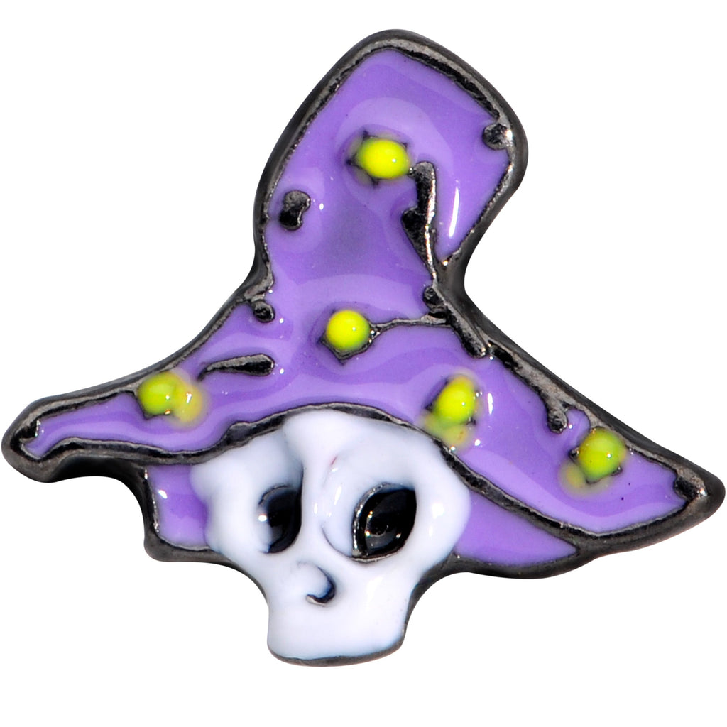 16G 1/4 Skull Purple Witch Hat Halloween Cartilage Tragus Earring