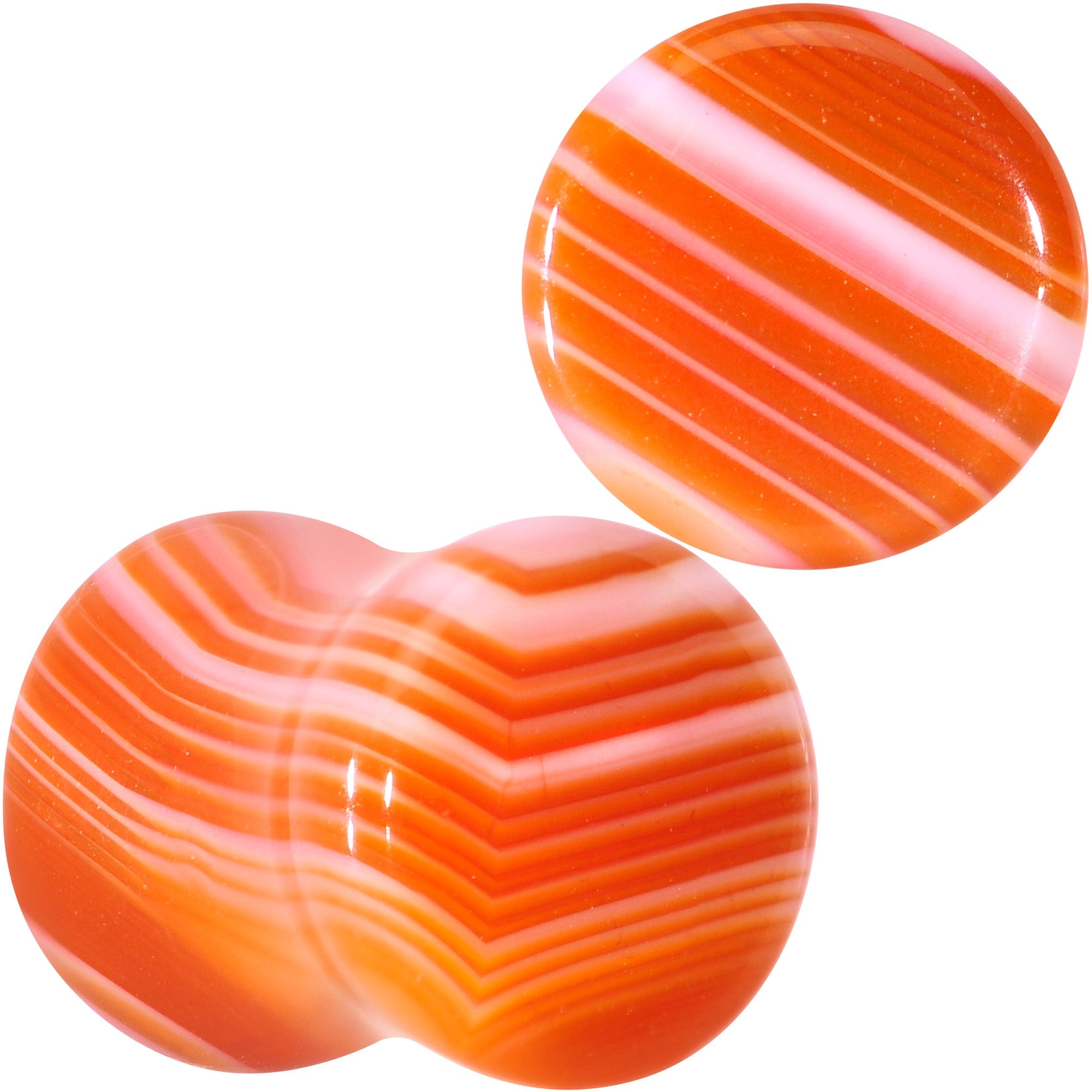 Natural Red Line Agate Stone Saddle Plug Set