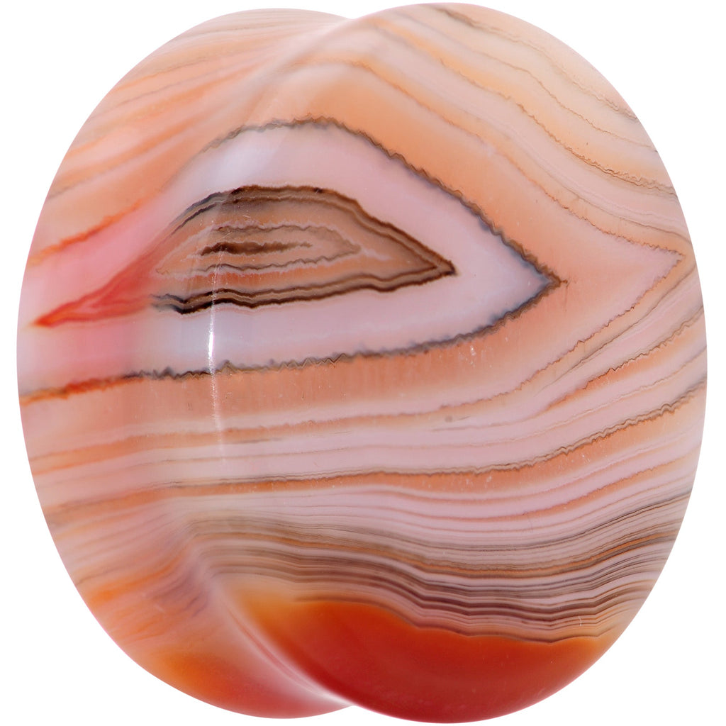 Natural Red Line Agate Stone Saddle Plug Set