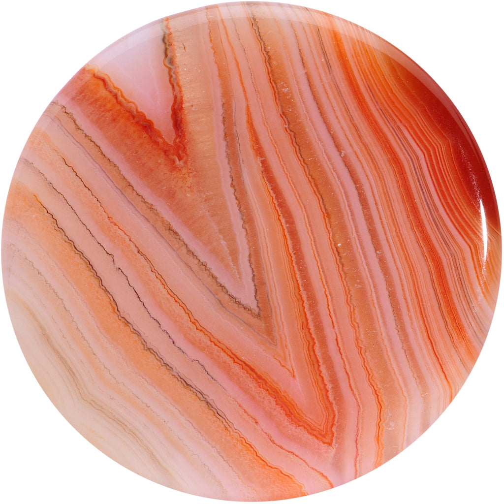 Natural Red Line Agate Stone Saddle Plug Set