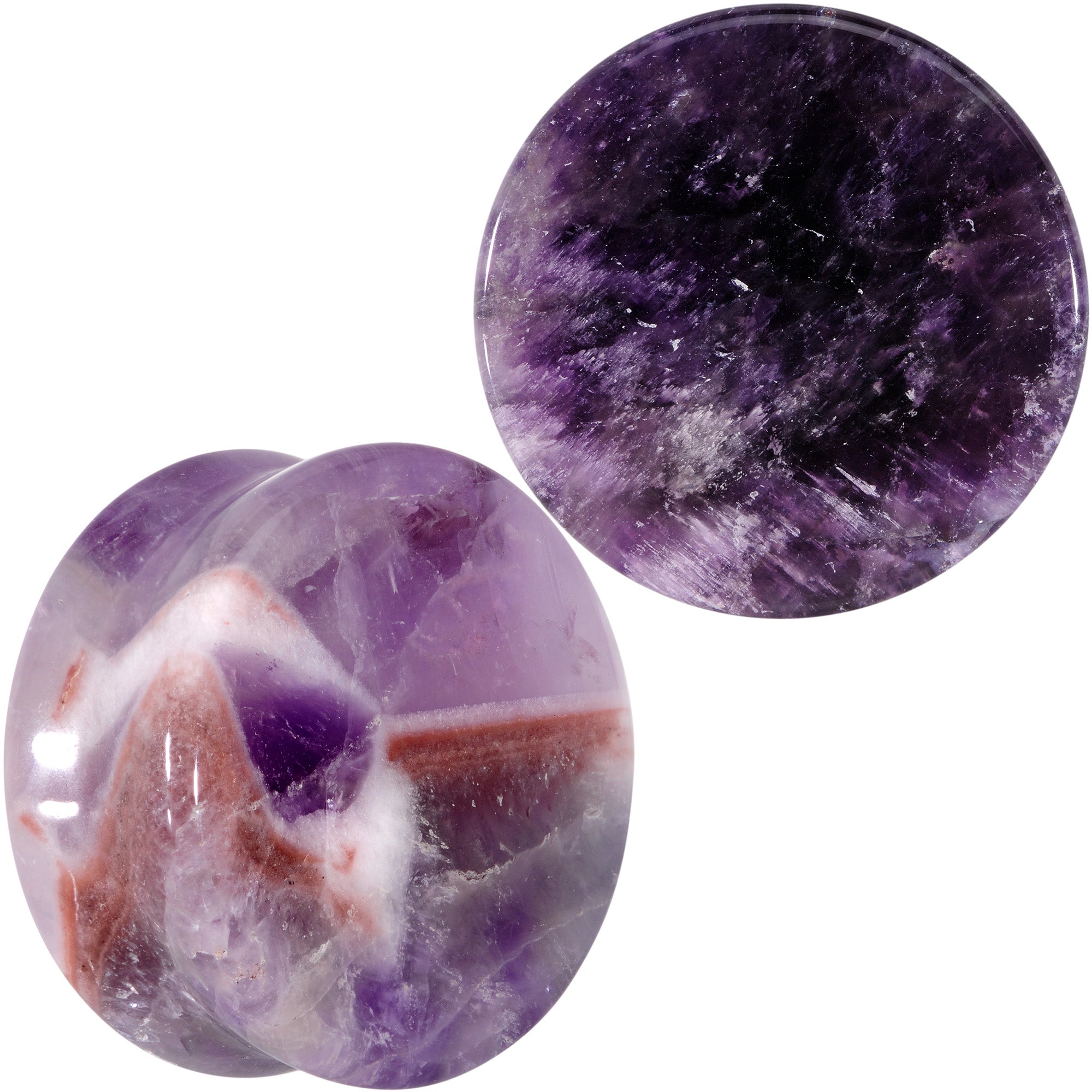 Natural Purple Amethyst Stone Saddle Plug Set