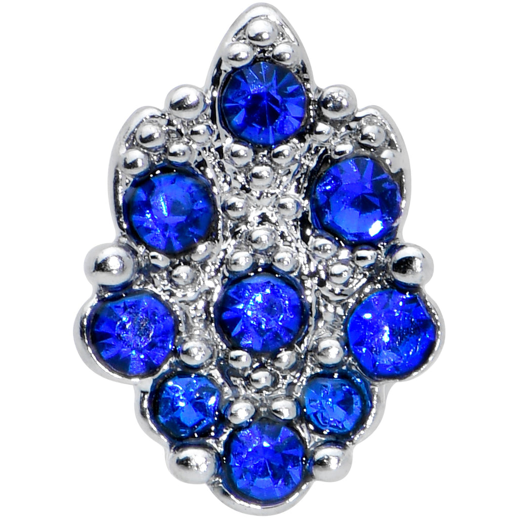 20G 1/4 Blue CZ Gem Fountain Nose Bone