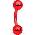 16G 1/4 Red Simple Curved Eyebrow Ring