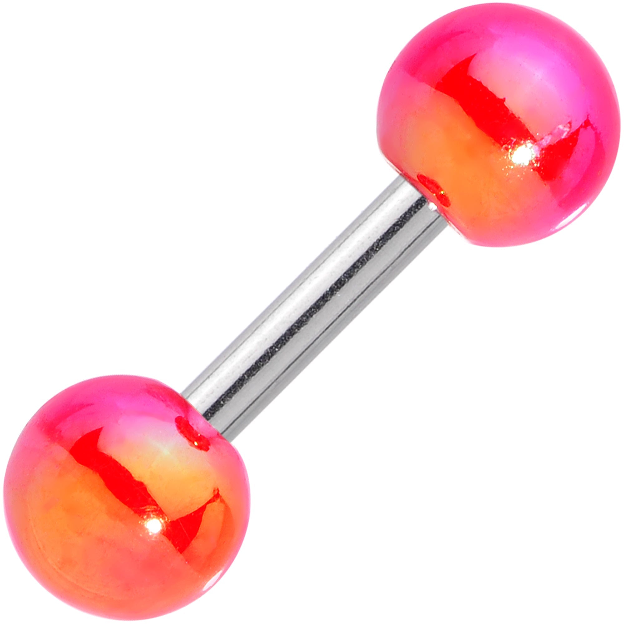 16G 1/4 Pink Orange Pearlescent Acrylic Cartilage Tragus Barbell