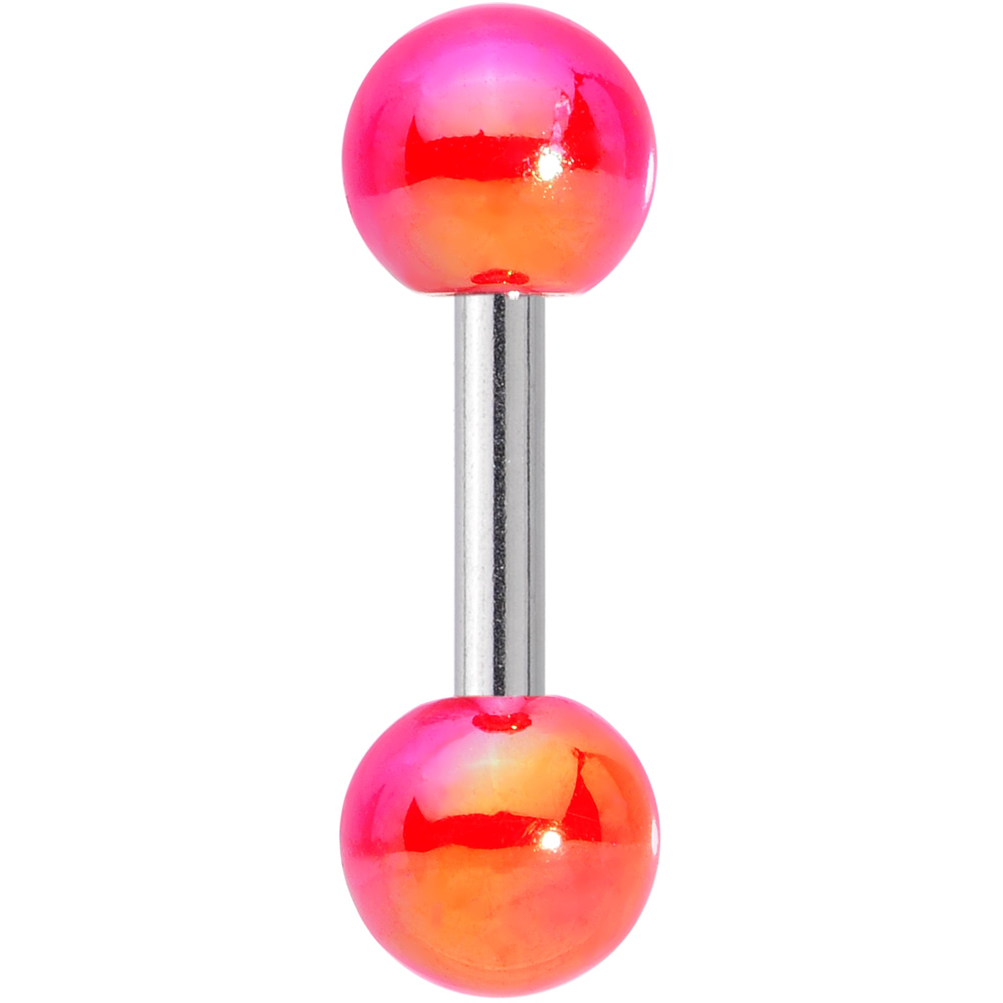 16G 1/4 Pink Orange Pearlescent Acrylic Cartilage Tragus Barbell