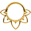 16G 5/16 Gold Tone Open Petal Flower Hinged Segment Ring