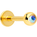16G 5/16 Aurora Gem Gold Tone Press Fit Labret Monroe Tragus