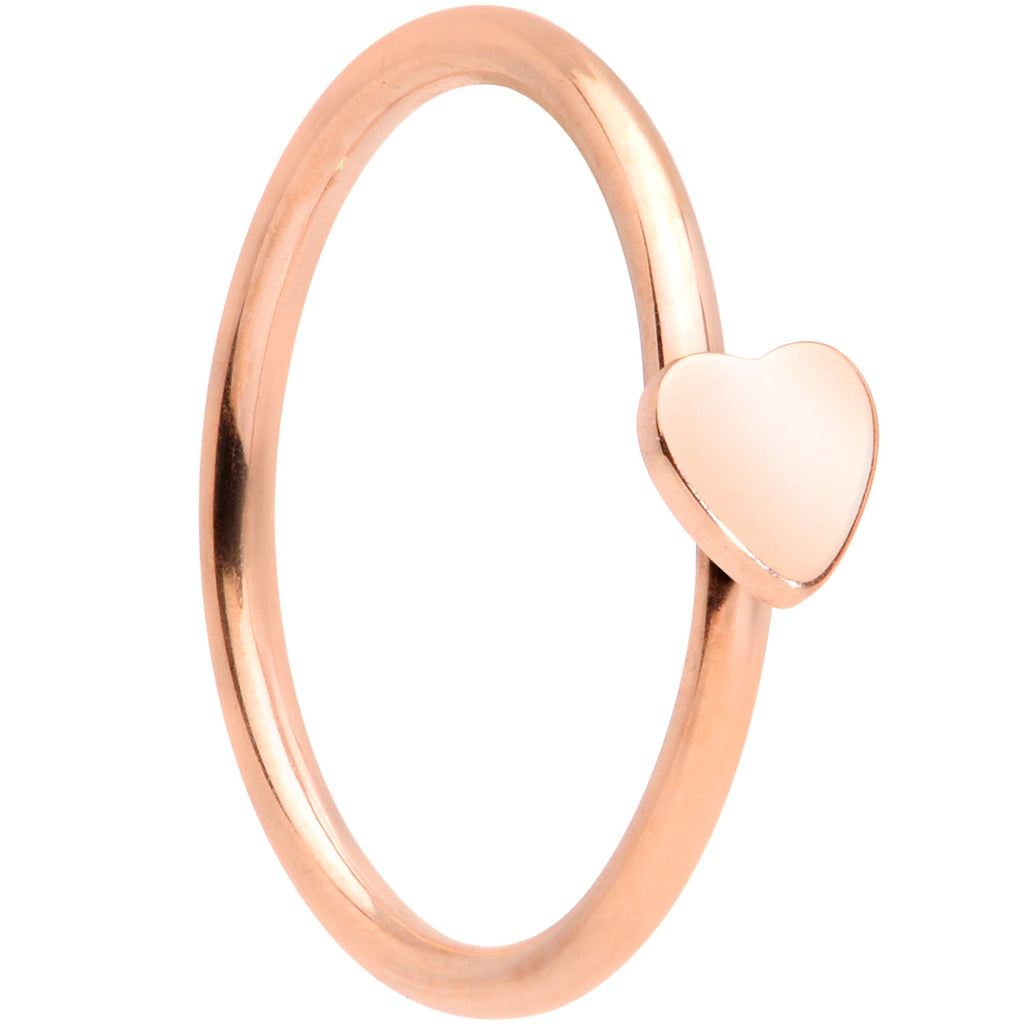 20G 5/16 Rose Gold Tone Have A Heart Valentines Day Nose Hoop