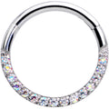 16G 3/8 Aurora Gem Paved Elegance Hinged Segment Ring