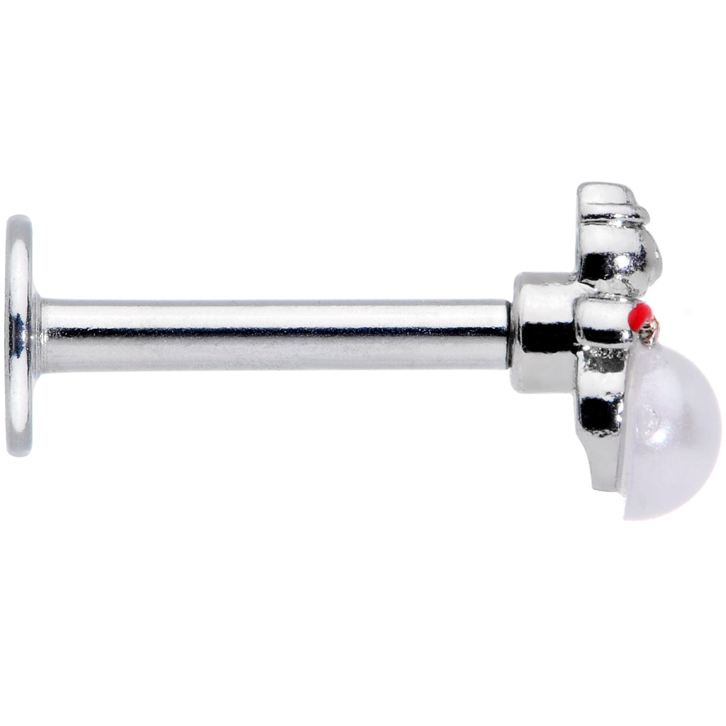 16G 5/16 Pearlescent Orb Snowman Christmas Labret Monroe Tragus