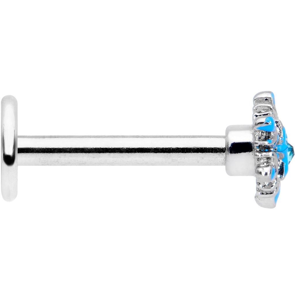 16G 5/16 Aqua Gem Winter Snowflake Christmas Labret Monroe Tragus