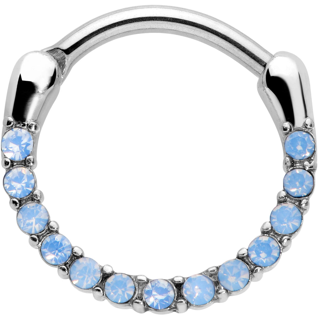 16G 3/8 Light Blue Gem Paved Cartilage Clicker