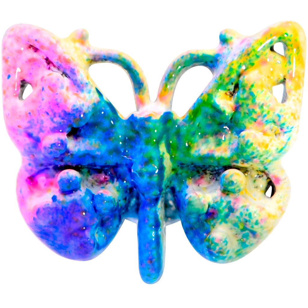 16G 5/16 Baroque Rainbow Butterfly Labret Monroe Tragus